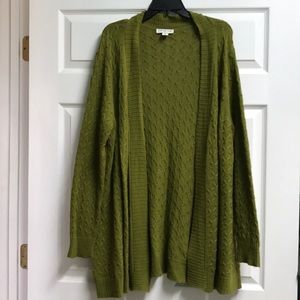 Coldwater Creek avocado green cardigan sweater
